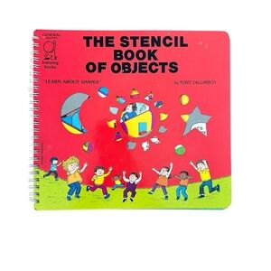 👓3 for $25👓 VINTAGE 1986 Stencil Book of Objects - Red